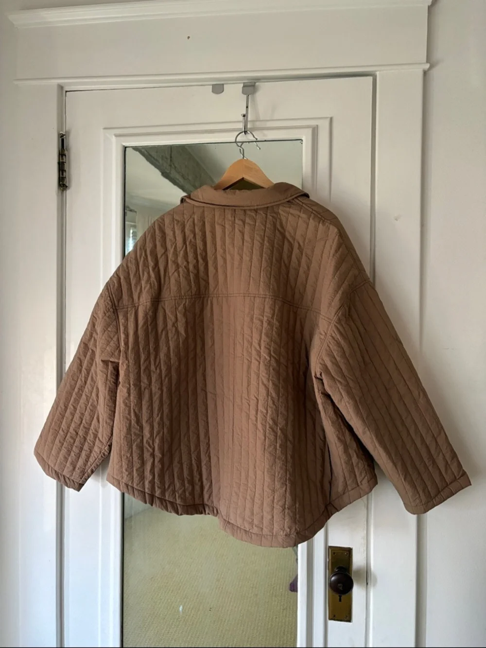 NWT Old Navy Quilted Oversized Lightweight Brown Jacket Water Resistant - Picture 8 of 8